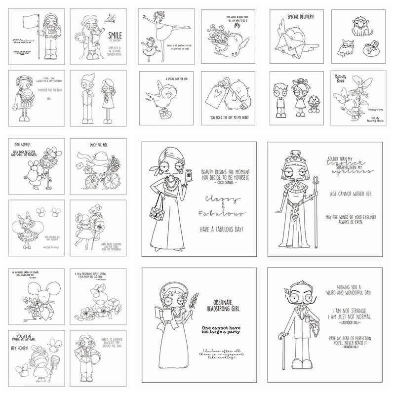 

Mom And Dad Astronaut Mouse Bouquet Family Pets Garden Girl Clear Stamp Transparent Scrapbooking Card Making DIY Crafts Stencil