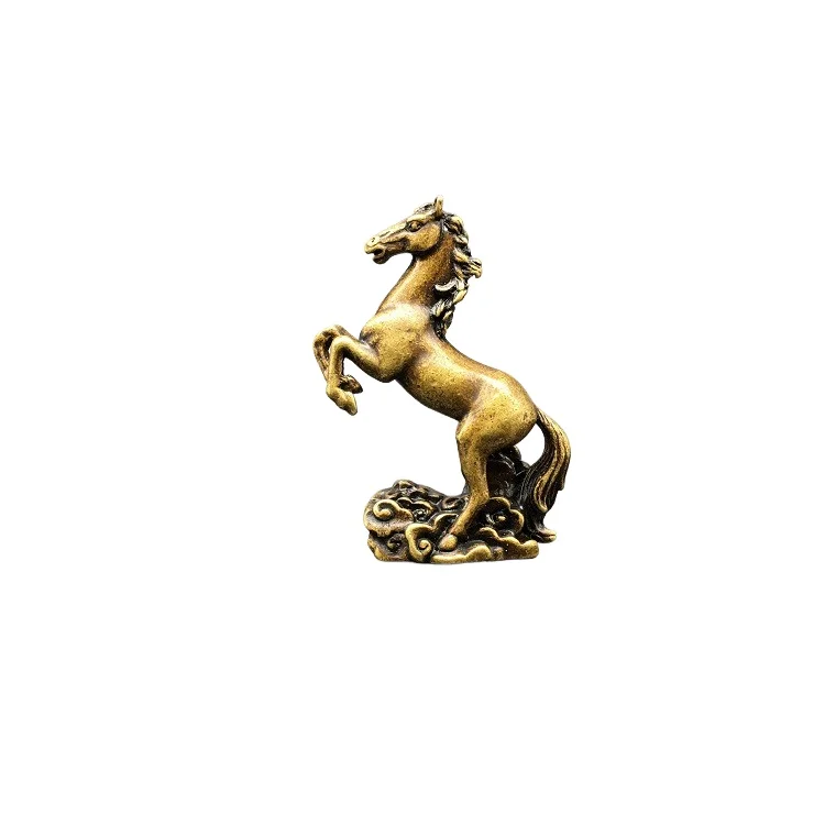 

Solid brass horse to success small ornament zodiac horse galloping mini pony bronze ware