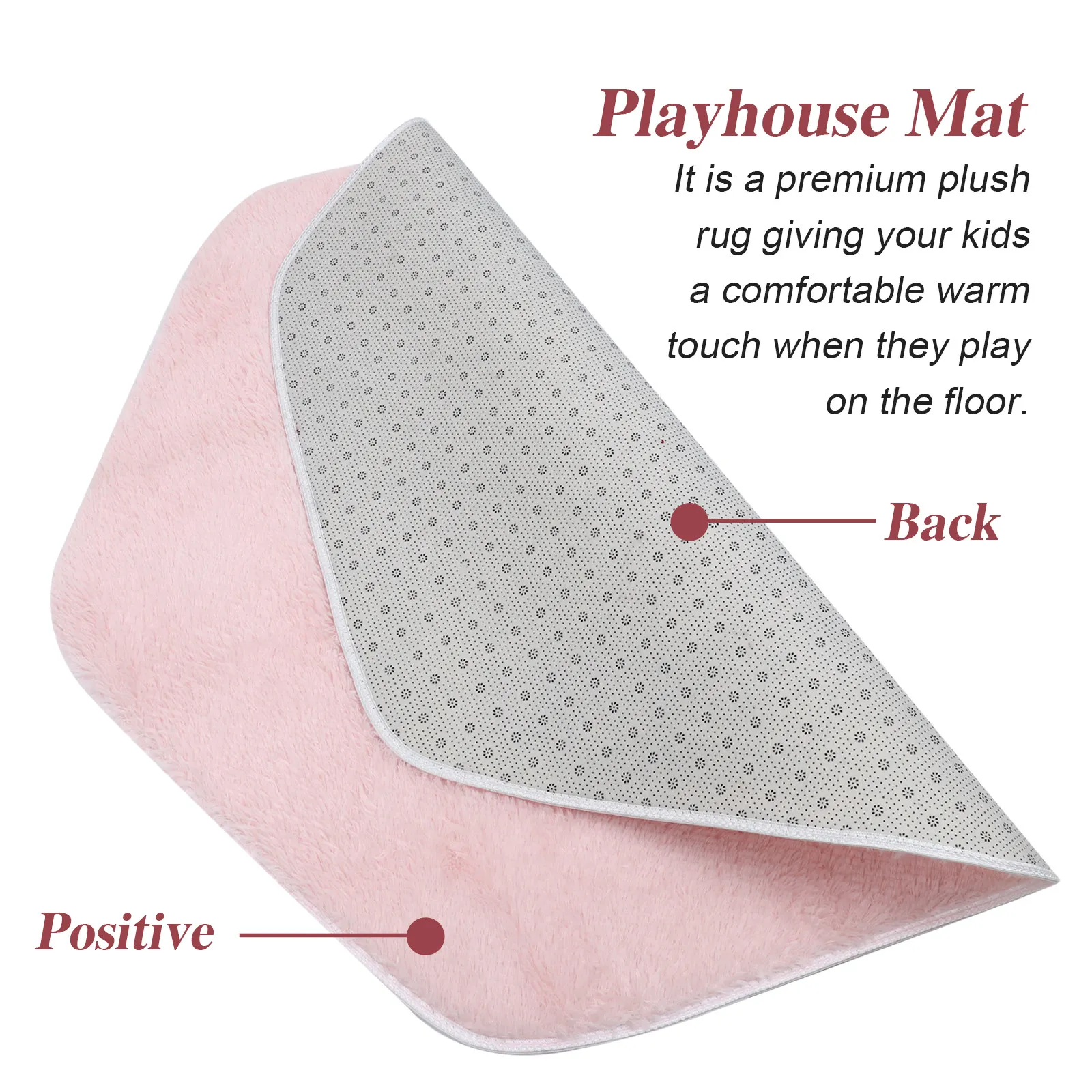 Hexagon Play Tent Rug Soft Thick Pad for Nursery Room Play Mat Playhouse Cushion Carpet Tent Mat