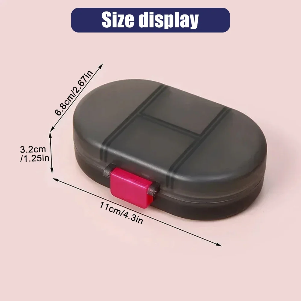 1PCS Airtight 8 Compartment Travel Pill Box, Large Capacity Portable Medicine Organizer, Daily Supplement & Vitamin Holder