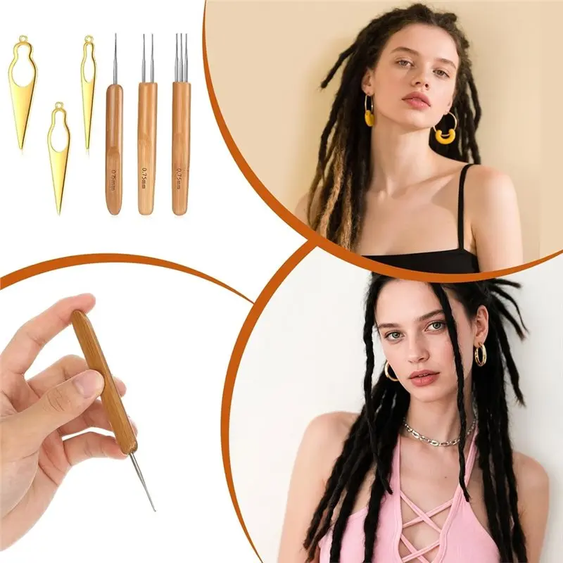 GYTB-Dreadlock Crochet Hooks(6 Pcs), 0.75Mm Loc For Interlocking Retie Tool With Braiding Craft For Locs