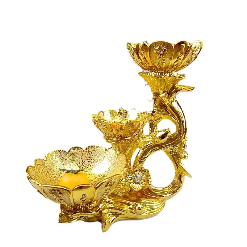rotating fruit plate ornament, living room dining table, large fruit plate for plate, high-end decoration, furniture accessories