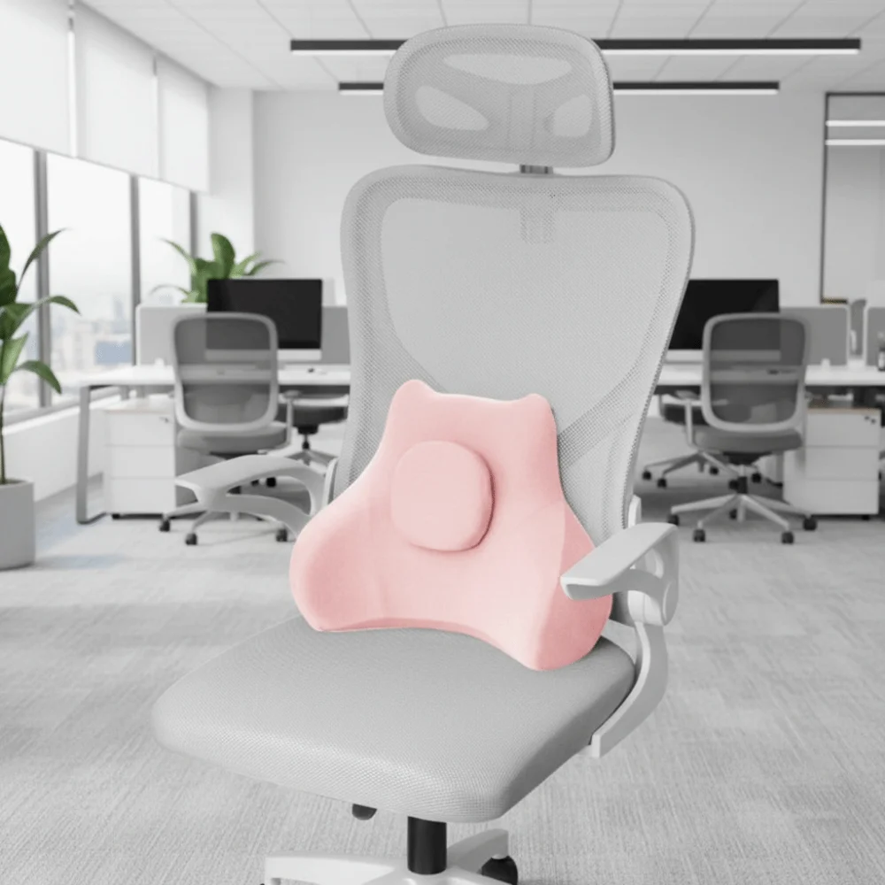 

Comfortable Ergonomic Lumbar Support Cushion Rebound Comfort Padding Chair Back Cushion Breathable Waist Pillow Car Seat