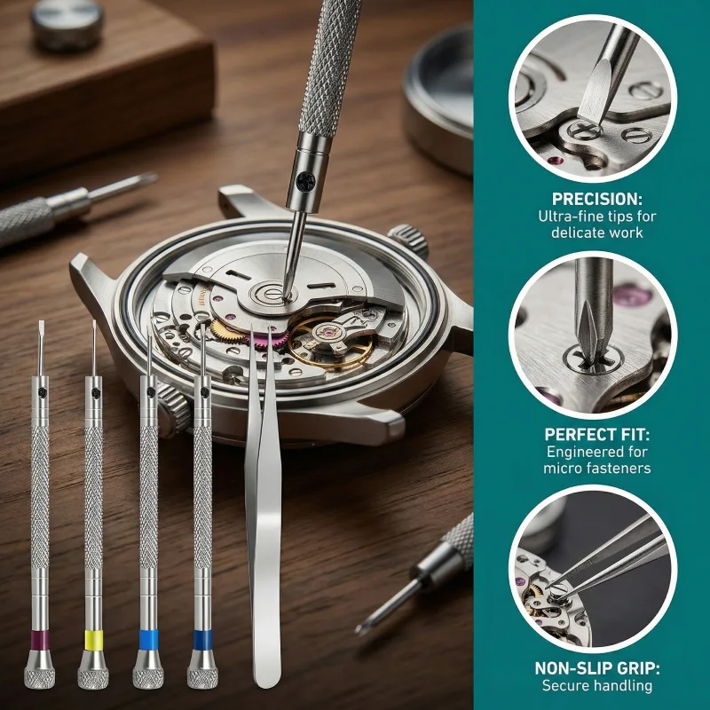 Watch Repair Tool Kit, Precision Screwdriver Set Spring Bar Tool Tweezers, Professional Watch Link Remover Tools for Watch Strap