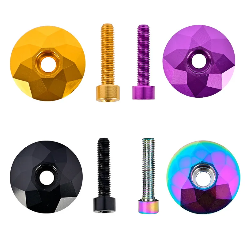 

Bicycle Bowl Set Top Cover Aluminum Alloy Stem Headset Top Cap Cover with Screw Cycling Accessories