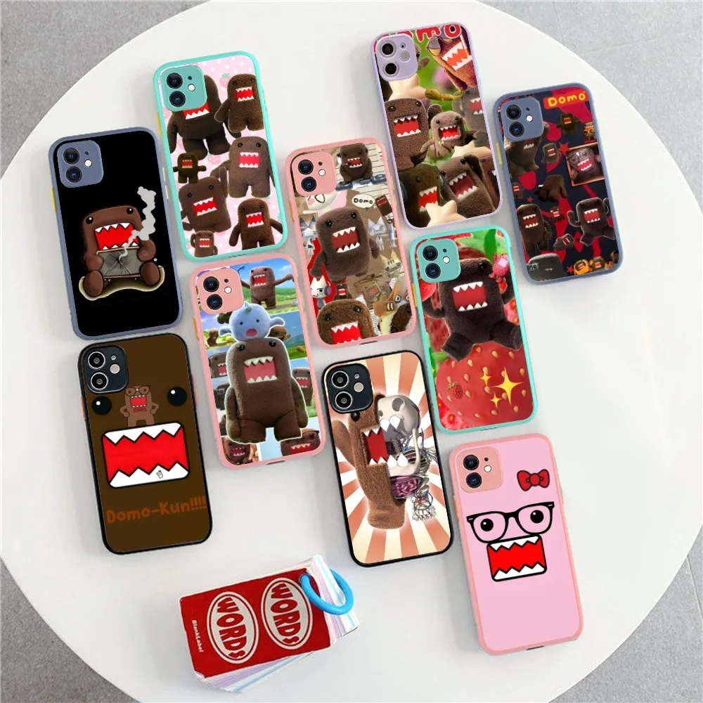 

Cute Domo-Kun Phone Case For IPhone 14 X XR XS 7 8 Plus 11 12 13 Pro MAX 13mini Matte Shockproof Case