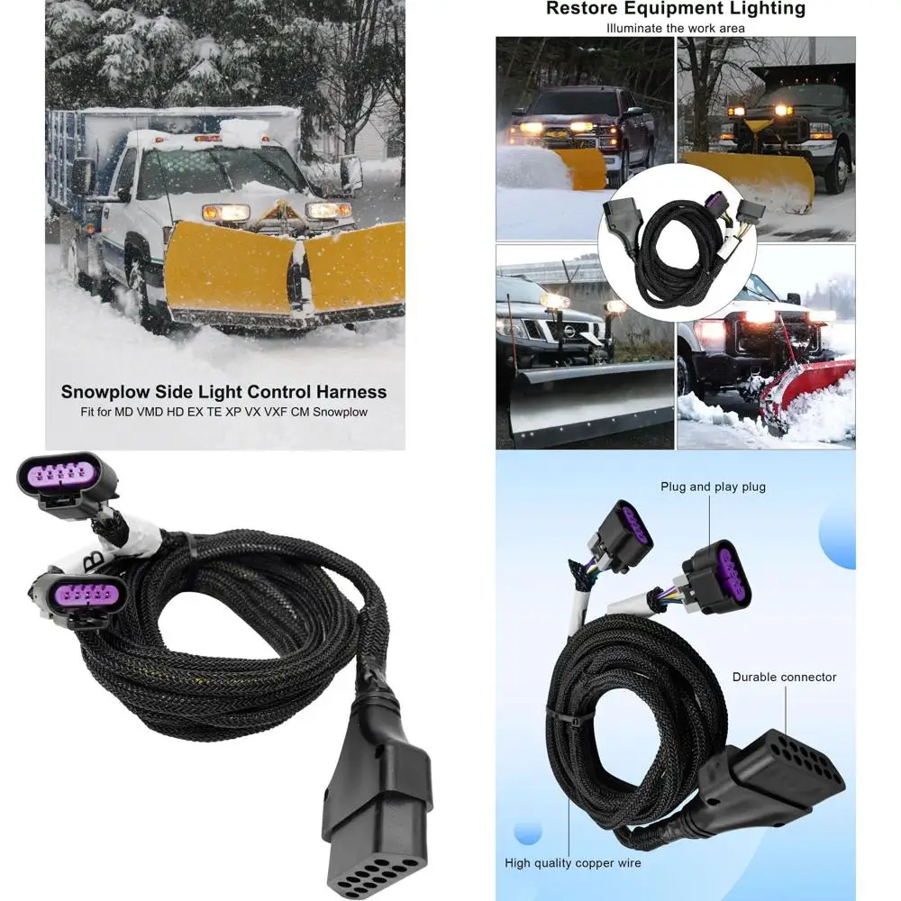 

Жгут управления боковым освещением для снегоупола, подходит для MD VMD HD EX TE XP VX VXF CM, жгут бокового освещения для плуга грузовика, замена 1616020