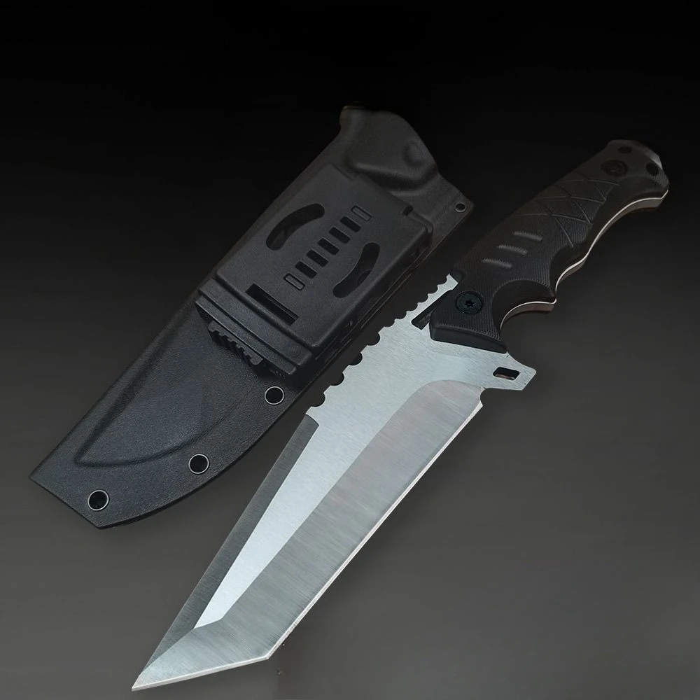 

Тактический охотничий нож с лезвием из стали 9Cr18MoV высокой твердости, рукоятью из нейлонового волокна, для самообороны, кемпинга, EDC, активного отдыха и использования в дикой природе