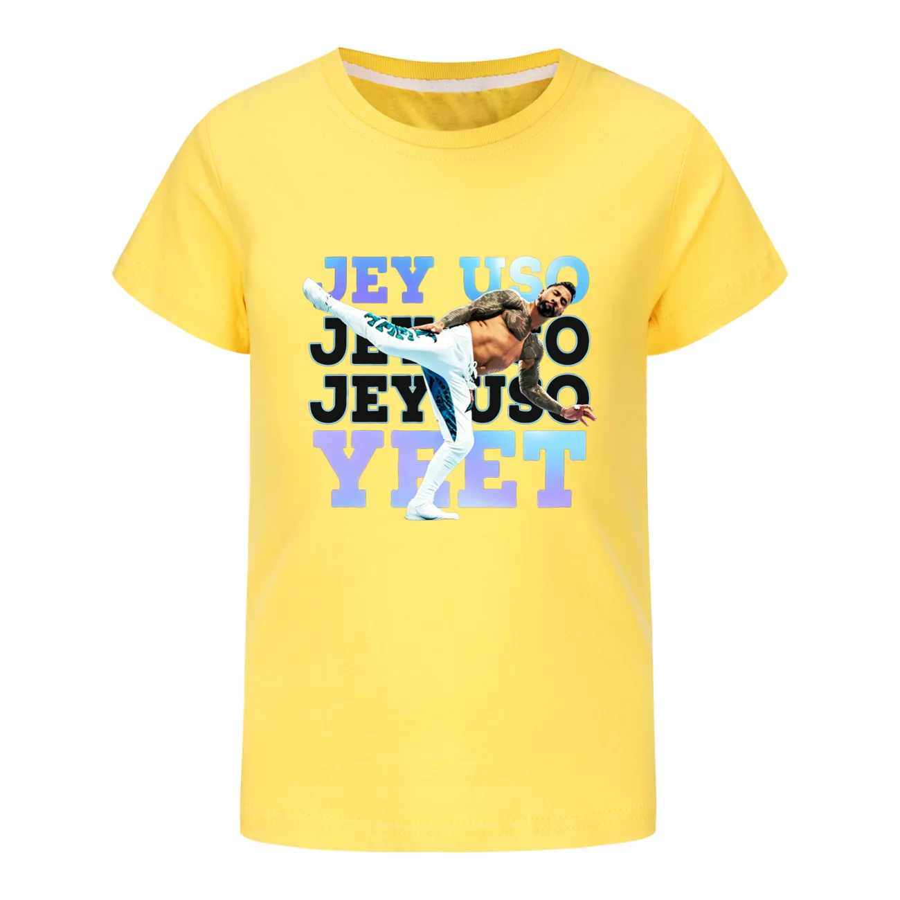 Jey USO YEET T-Shirt Kids Fashion Print Short Sleeve T-shirt Boys O-neck 's Funny Tee Girls Wrestling Lovers Gift for Children