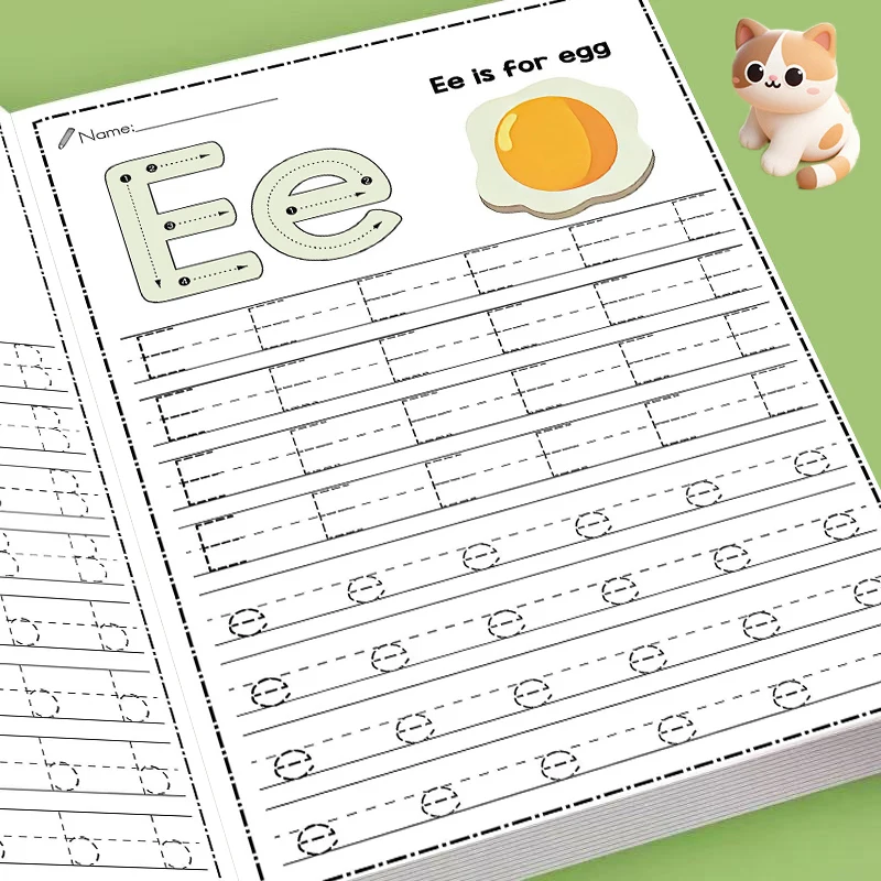 Beginner ABC Letter Tracing Workbook with Vivid Animal Patterns, Uppercase Lowercase Writing & Vocabulary Learning Sheets