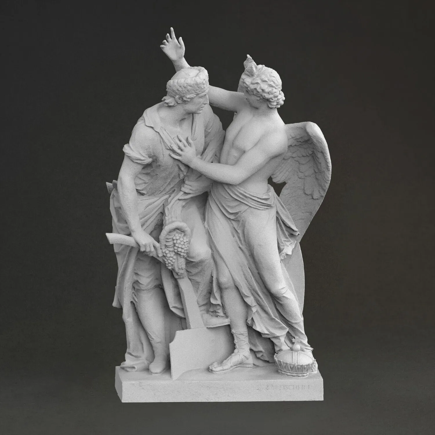 

"Mercury and Bacchus" sculpture, 3D printed resin, hand-painted, plaster-like statue ornament(work 10 days)