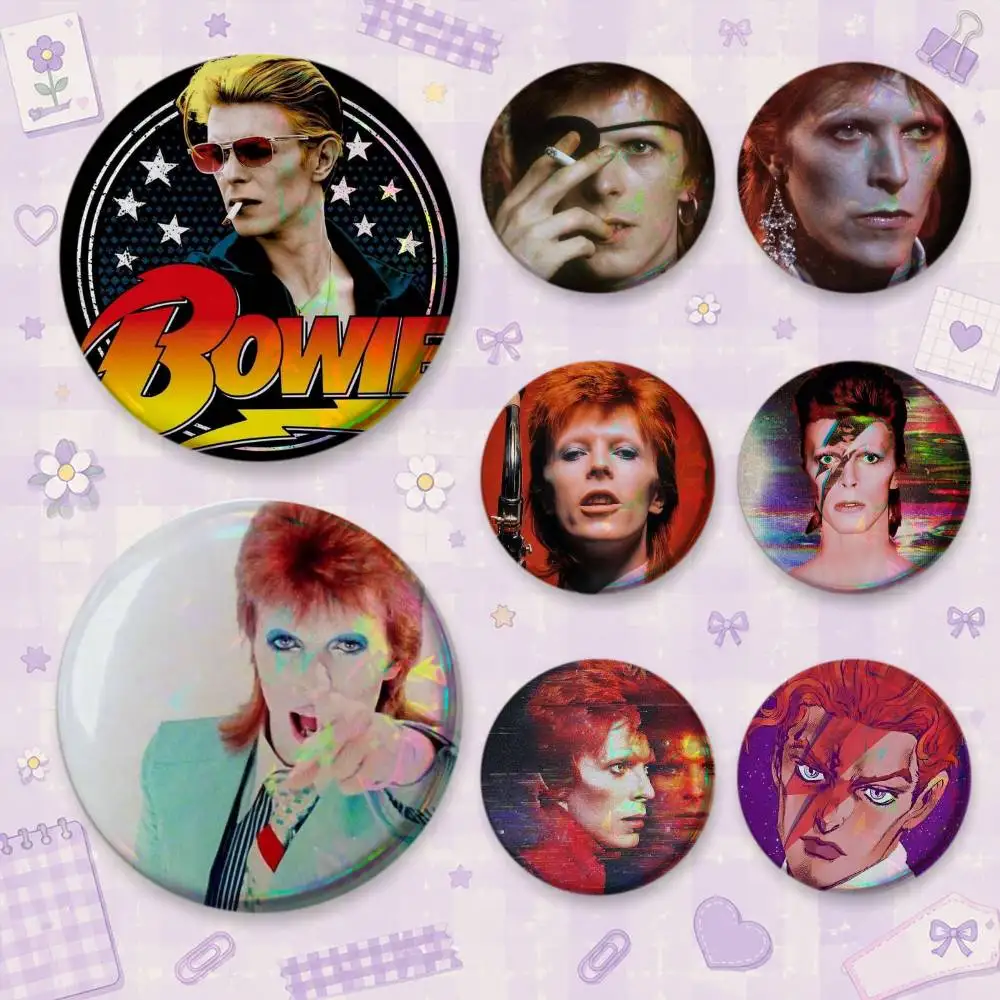 cool D-DavidS B-BowieS Brooches Cartoon Badge Pins Backpack Hat Accessories Friend Gift