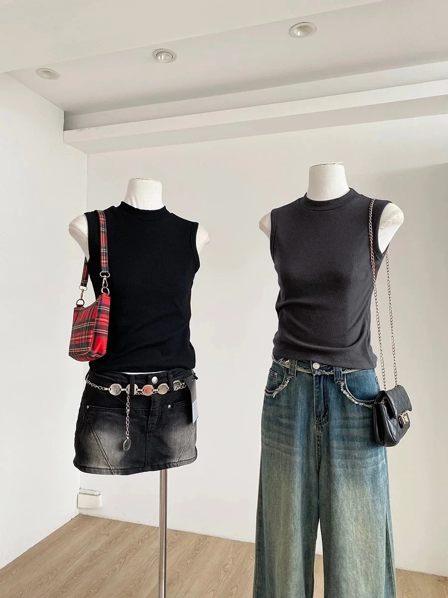 

Slim Fit f High Collar Svel Vest Women's New Sle plus Size Versatile Inner Wear Base irt Top for All Seasons