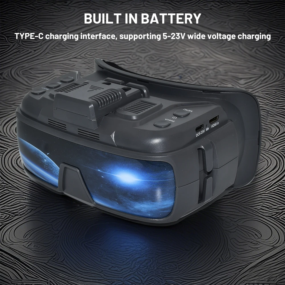 3.5inch FPV Goggles VR200 5.8G/3.3G/1.2G Analog with DVR 16:9 Diaplay 1024×600px IPS Screen With Battery For RC Model FPV Drones