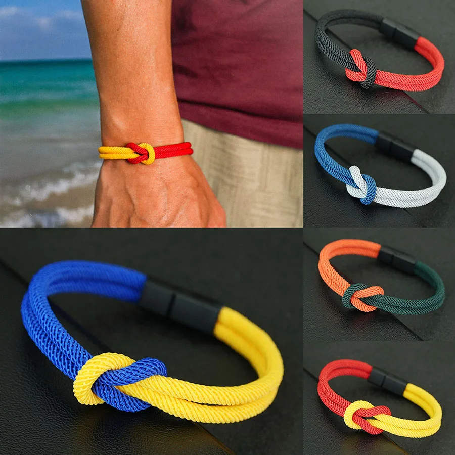 5 Styles Men Rope Bracelet True Love Knot Charm Braslet A Grade 4mm Milan String Braclet Hiphop Street Leisure Hand Accessories