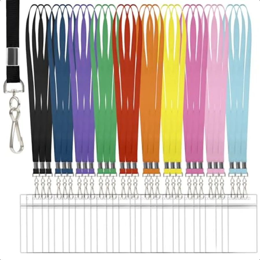 30 Pcs Lanyards for ID Badges Clear Lanyards for Cruise Ship Cards Waterproof Lanyard Card Holder for Carnival Sail Vertical Na