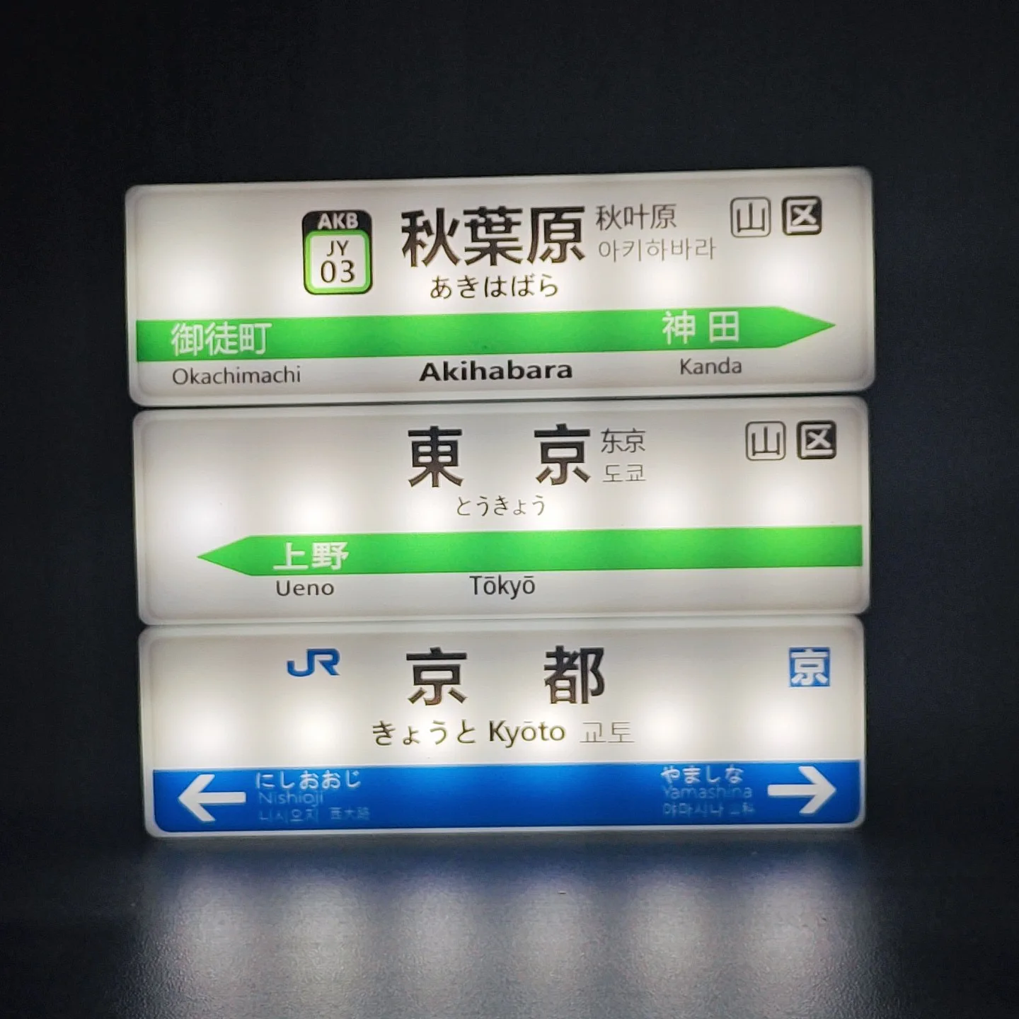 Tokyo Subway Line Fridge Magnets Creative Minimart Light Sign Display Board Osaka Magnetic Toy Luminous Light Box Plastic Charge view 6