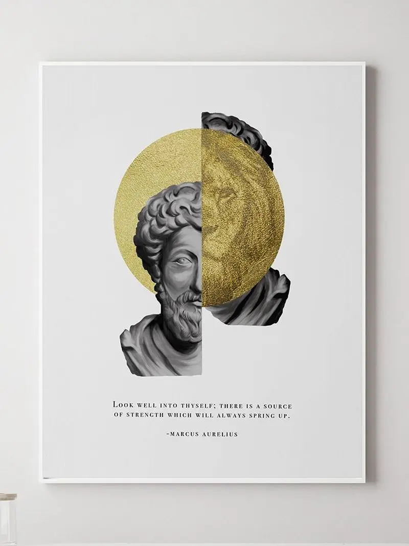 ماركوس أوريليوس إقتباس ملصق تحفيزي هدية كلمات الحكمة صورة ملصق هدية جدار ديكور تأملات مواطئة الحكمة #2