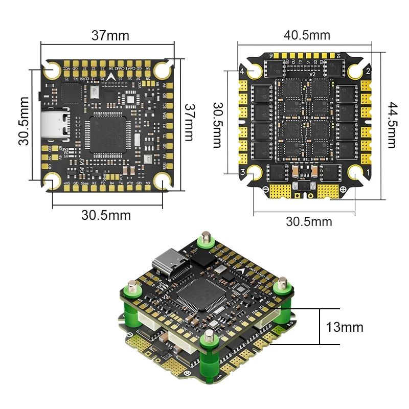 VoltSAocoda-RC F465 V4 Stack F405 V3 3065AM32 65A 4in1ESC 30x30mm 3-8S