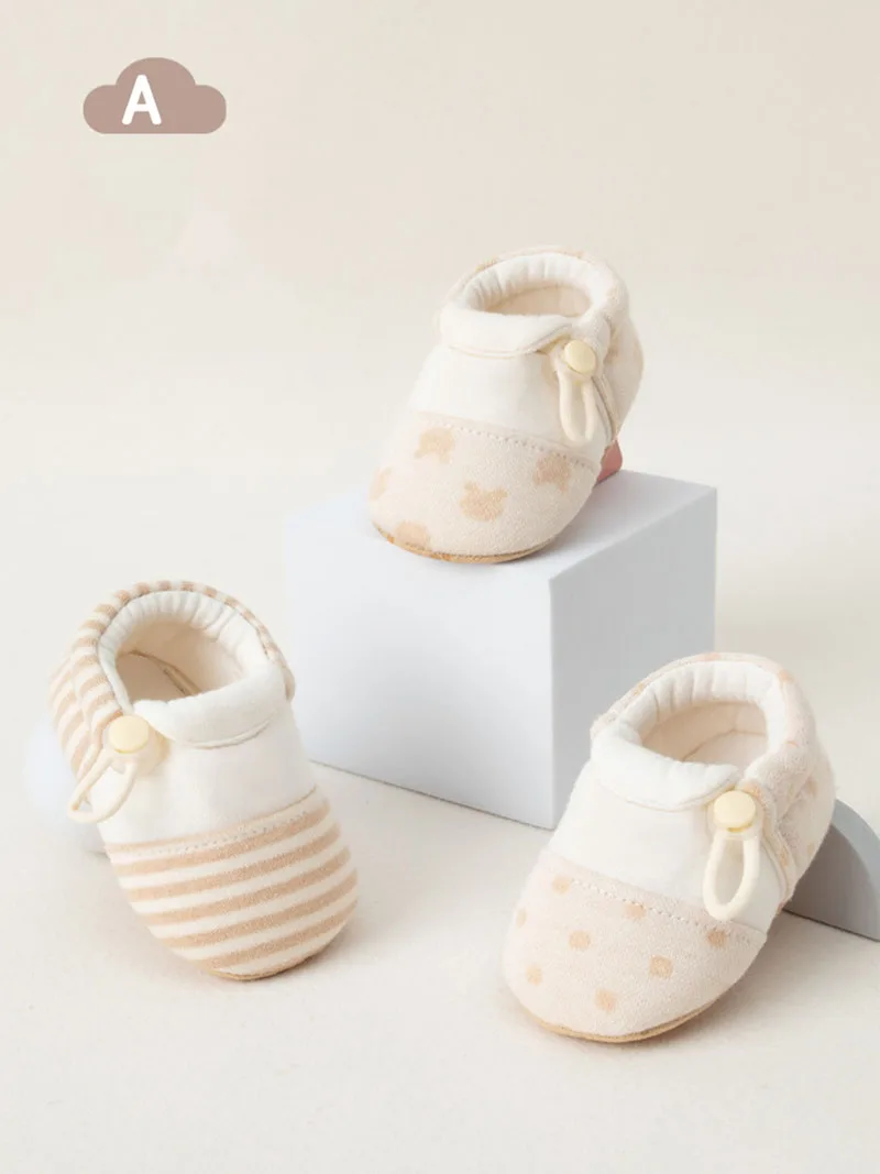 

MILANCEL New Autumn Baby Walking Shoes 0-18M Sweet Dots Stripe Girls Floor Shoes Korean Version Soft Non-slip Toddler Prewalker