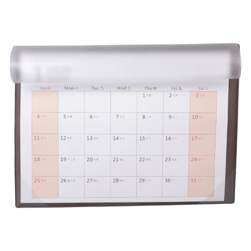 D7YC Date Display Mat and Mouse Pad 2026 Desk Mat Calendar Multifunction Planners Pad