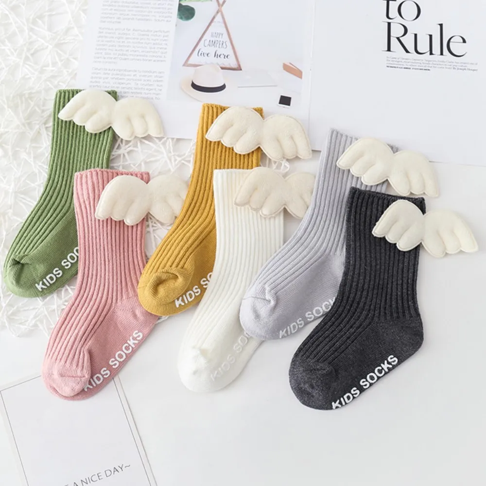 

baby non-slip floor socks newborn long sokken Vertical stripes wings hosiery dispensing plain short socks hot style