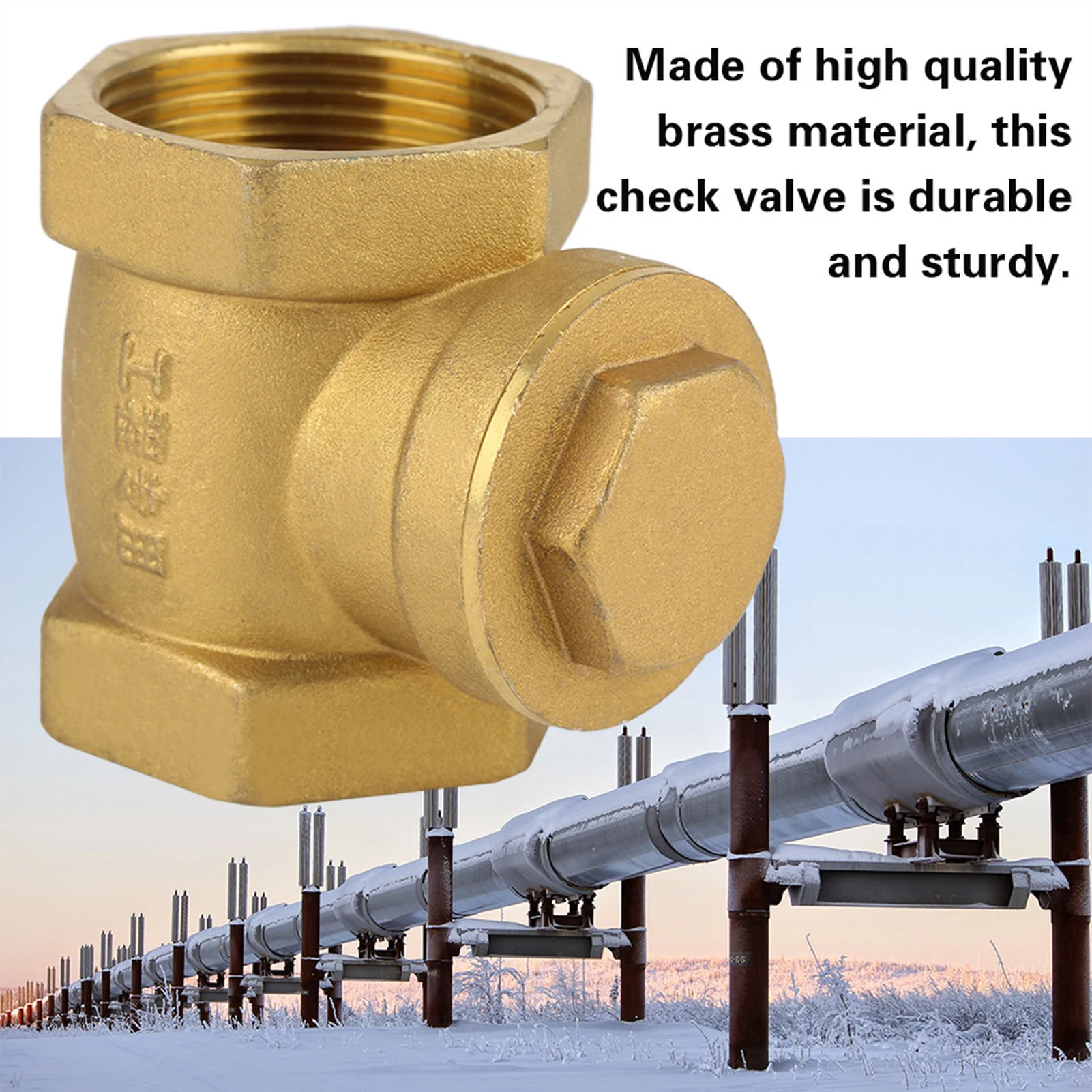 Check Valve One Way Valve Swing Check Valve DN32 Female Thread Brass NOn return Swing Check Valve 232PSI Prevent Water Backflow