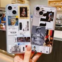 Fashion Artists Minimalist Label Phone Case for IPhone 16 15 14 13 12 11 Pro Max Xs Max 12 13 Mini 7 8 Plus Clear TPU Soft Cover