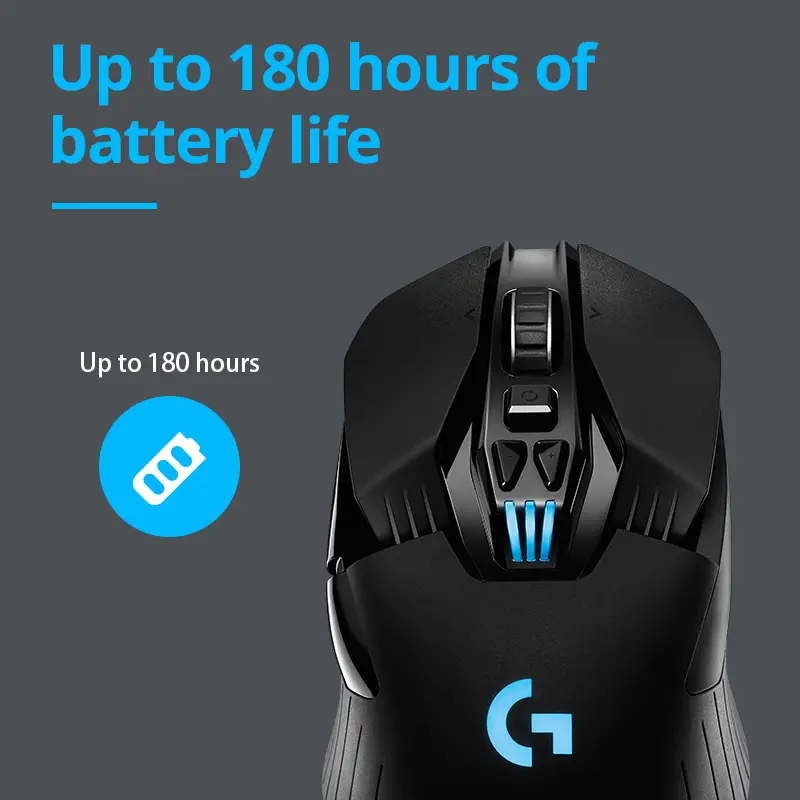 ماوس الألعاب اللاسلكي Logitech G903 LIGHT SPEED بمستشعر Hero 25K متوافق مع PowerPlay وإضاءة Lightsync RGB ودقة 25600 DPI - 4