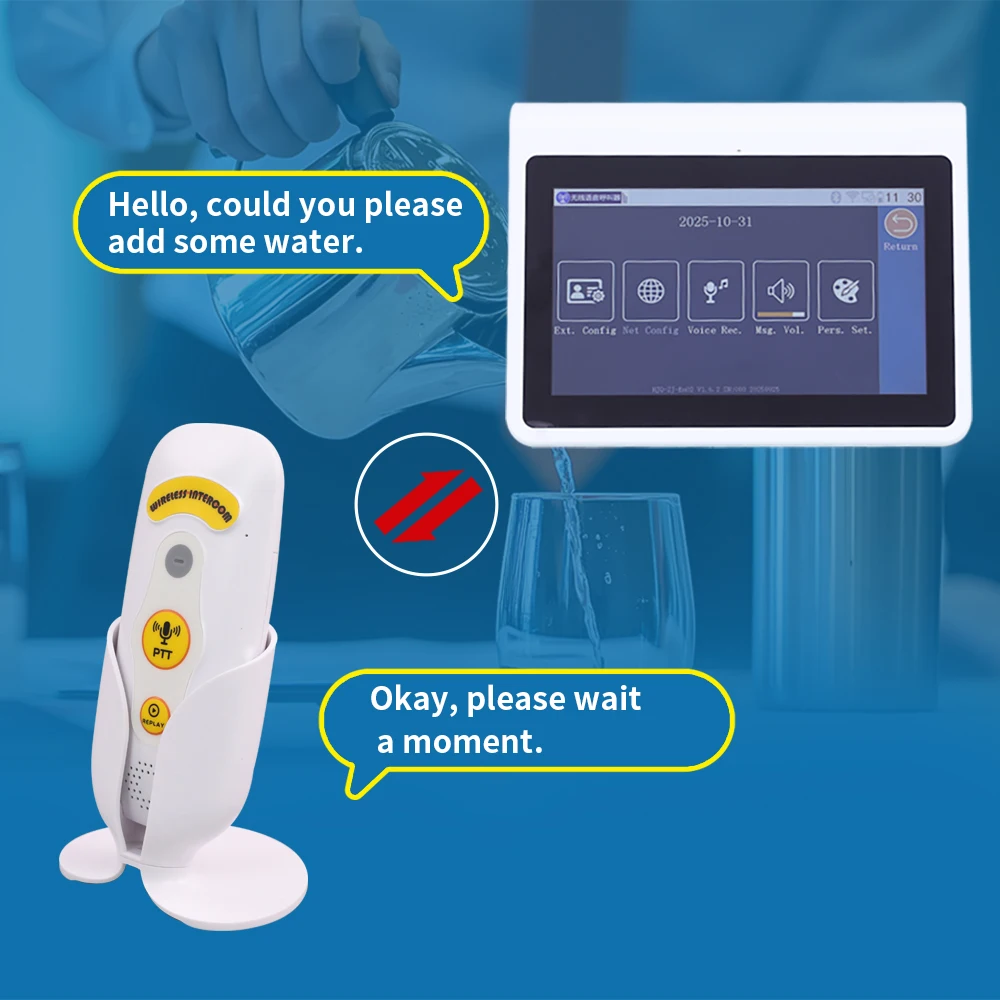 Wireless Intercom System Two Way Communication Device Extension Voice Calling for Restaurant Cafe Hotel Better Service