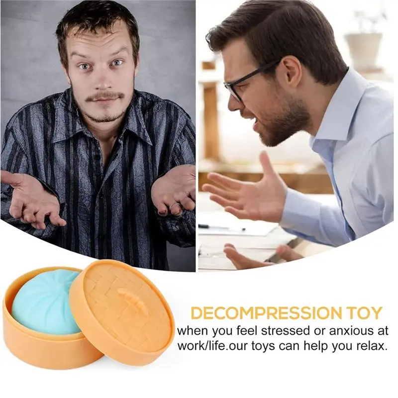 WOWFU-main anti-stress, Fidget sensoriel 4 pièces boulette colorée presser pâte boule chignon