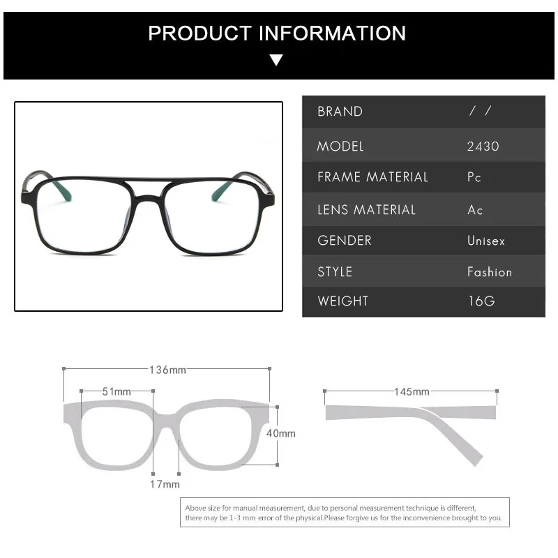 خمر جسر مزدوج مكافحة الضوء الأزرق نظارات للقراءة النساء الرجال موضة إطار مربع طويل النظر نظارات نظارات الكمبيوتر الديوبتر #5