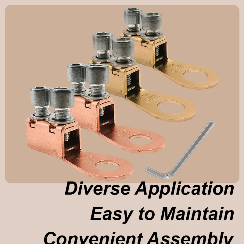 

Battery Terminal Connectors Pure Copper Post Terminals Battery Cable Ends Junction Block with Hexagonal Wrench Cable Connectors