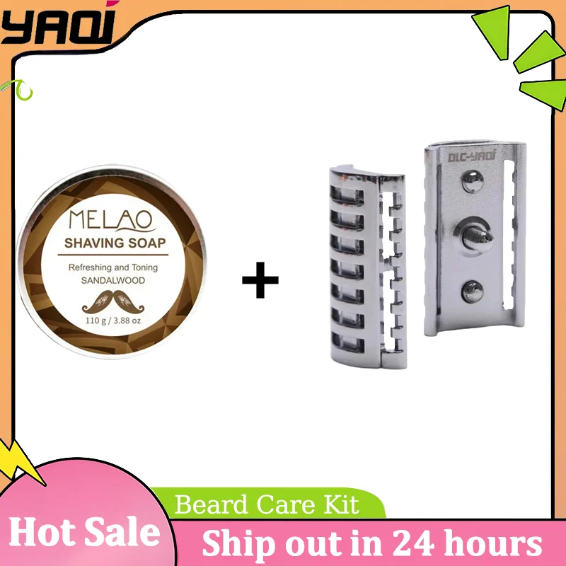 

YAQI хромированный цвет KNIGHT-HELMET безопасная бритвенная головка для мужчин и набор мыла из сандалового дерева новая высококачественная портативная бритвенная головка