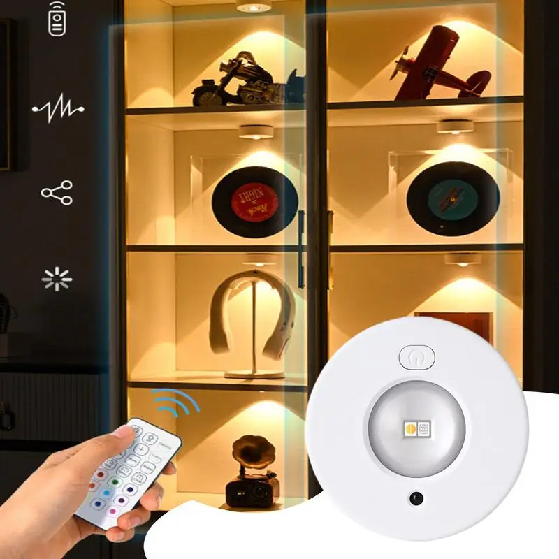 

LED Closet Lights Stick On Lights With Dimmer 500mAh Dimmable Wireless Under Counter Lights With Remote For Wardrobe