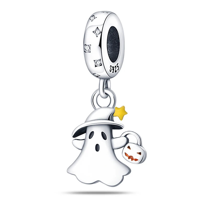 

Orstarry 925 Sterling Silver Halloween Ghost Beads Original Pendants Bracelet Charm Jewelry Party DIY Trendy Gifts