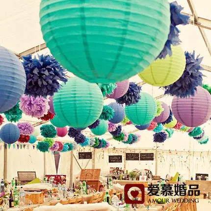 Hot Sale 12 Inch 30cm 28 Colors Beautiful Chinese Paper Lanterns For Birthday Party and Wedding Decoration Hanging Paper Ball