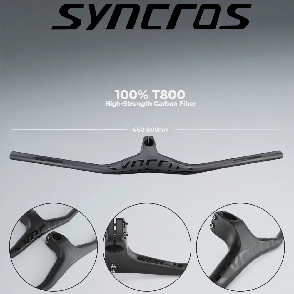 Integrated MTB Parts Customized Full Carbon Fiber Handlebar, FRASER IC SL -17 Degree Mountain Bicycle Bar