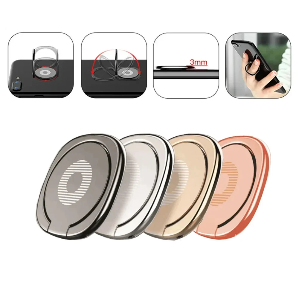 Portable Ultra Thin 360 Rotatable Phone Ring Stand Finger Grip for iPhone Xiaomi Huawei Smartphone Cell Phone Holder
