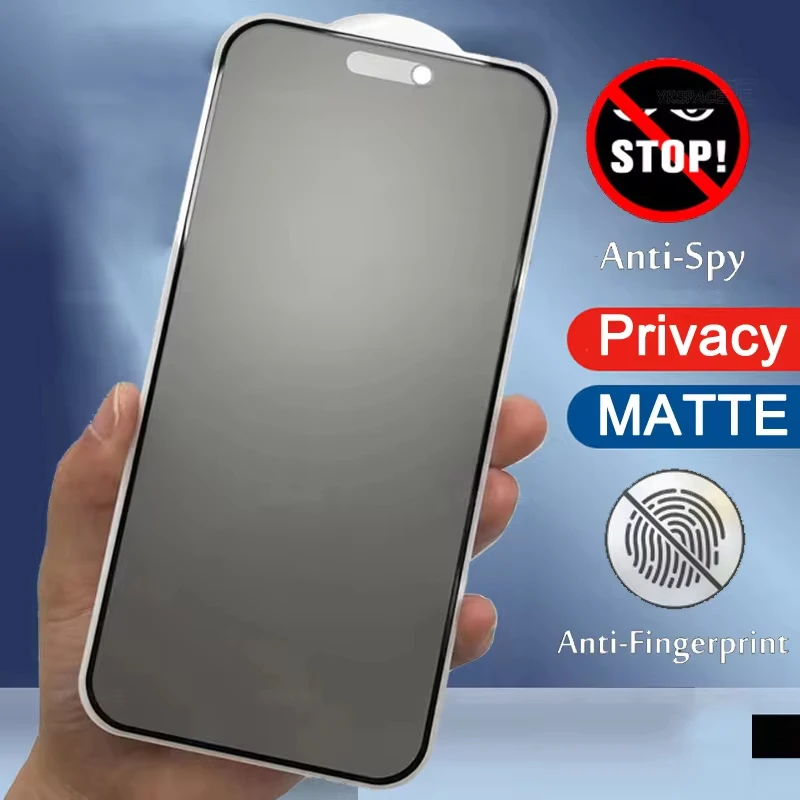 Matte Ceramic Privacy Screen Protectors For iPhone 15 14 13 12 11 16 Pro Max 8 6 7 Plus X XS Xs Max SE2020 2022 Tempered Glass