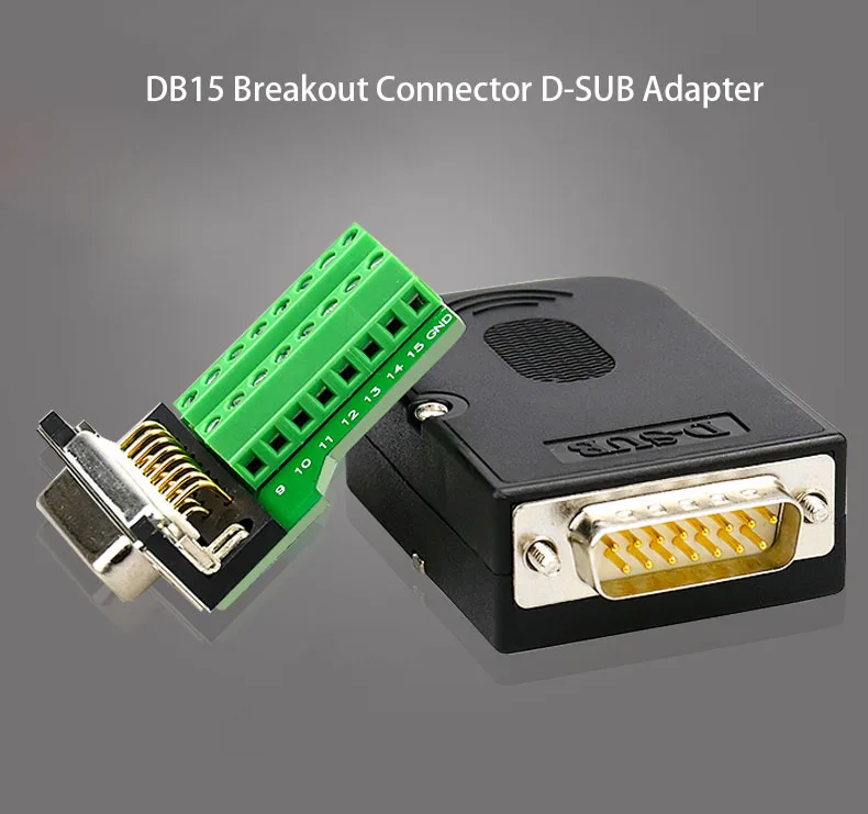 D-subコネクタ メスソケット 15-ピン 3-行ポート 端子　ブレークアウト D-subコネクタ メスソケット 15-ピン 3-行ポート 端子 ブレークアウト
