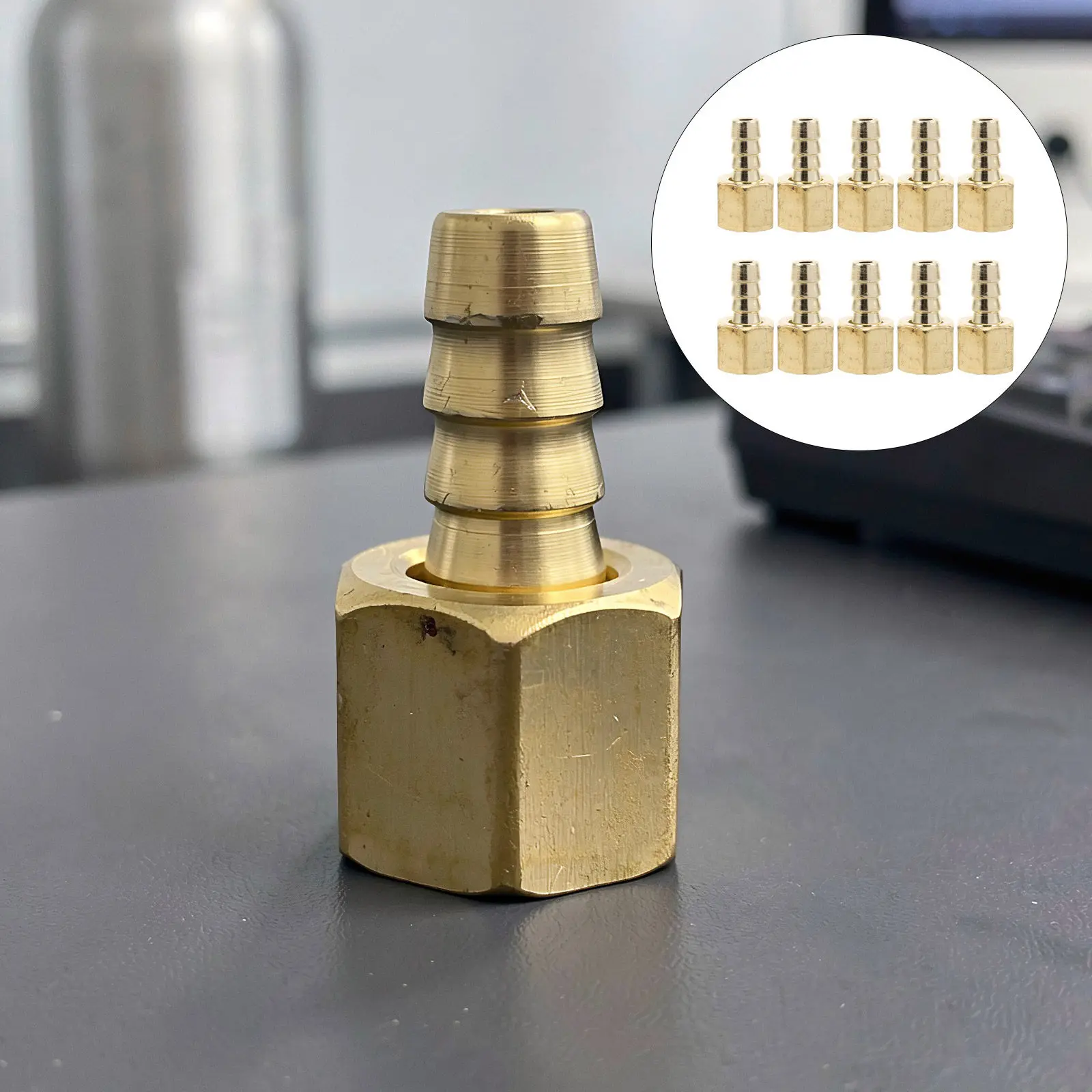 10Pcs Gas Flow Meter Connector Metal Regulator Fitting Lab Co2 Cylinder Adapter Leakproof Sealing High Pressure Co2 Hose