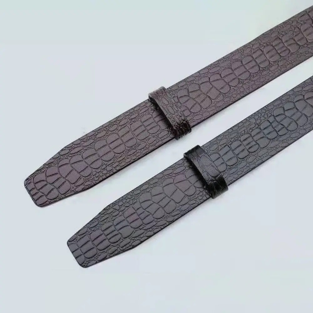 3PCS Cow Genuine Leather Belt Loop Keepers Crocodile Pattern DIY Belt Loop Delicate Waist Belt Holders