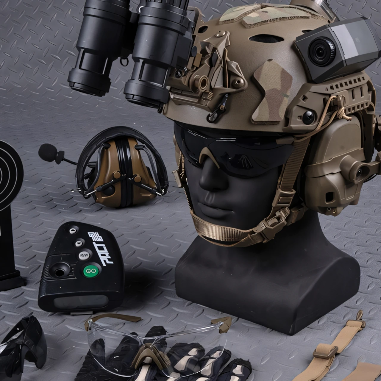 Wosport W810 Tactical Glasses Set, PC Lens, Elastic Strap, Hook and Loop Fixing, Helmet Rail Mounting for Tactical Airsoft Games