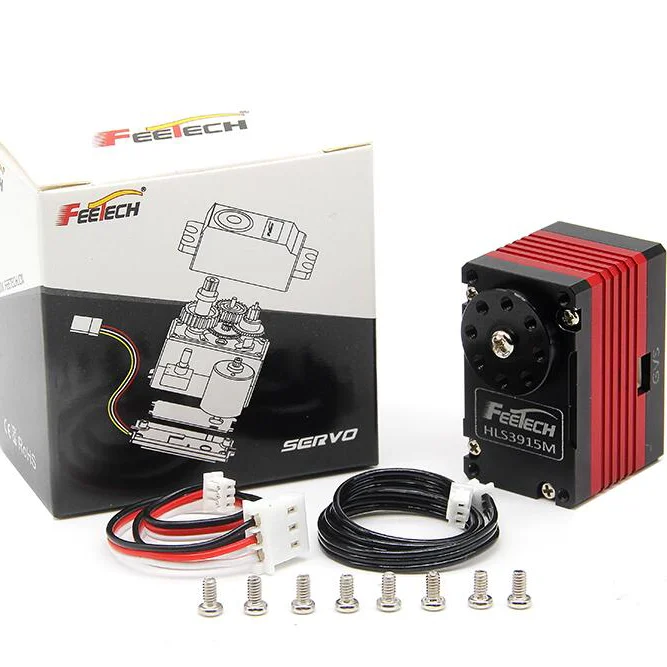 Serwo Feetech HLS3915M 12V 14KG z podwójnym wałem, stałym momentem obrotowym, TTL, szeregowy, bezrdzeniowy silnik, obrót 360 stopni, do ramienia robota, mocowania, DIY