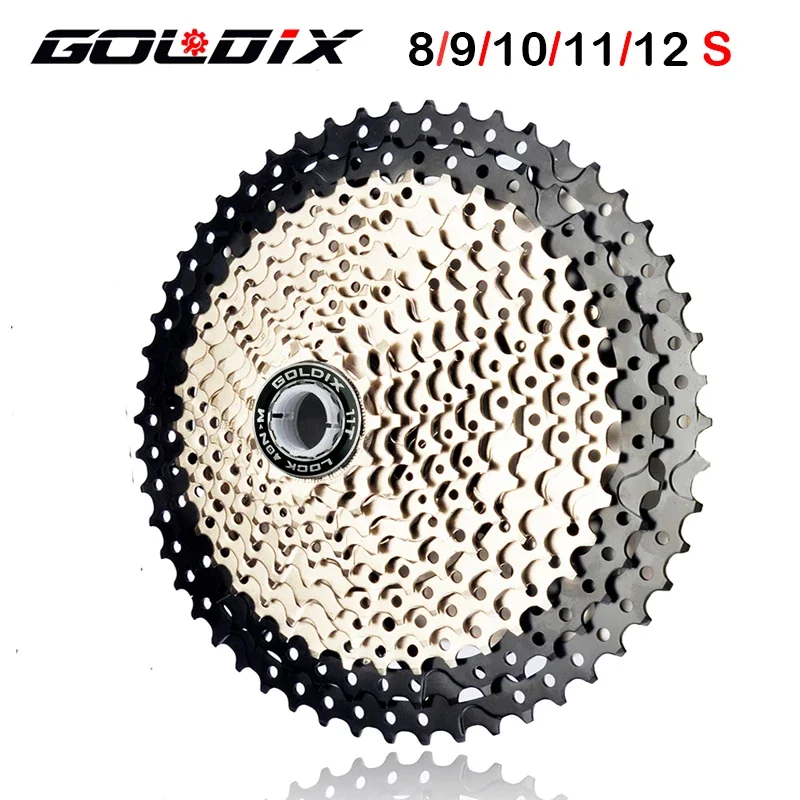 GOLDIX MTB Cassette K7 8/9/10/11/12 Speed 36/40/42/46/50/52T  Bicycle Freewheel HG Structure for SHIMANO Bicycle Accessories