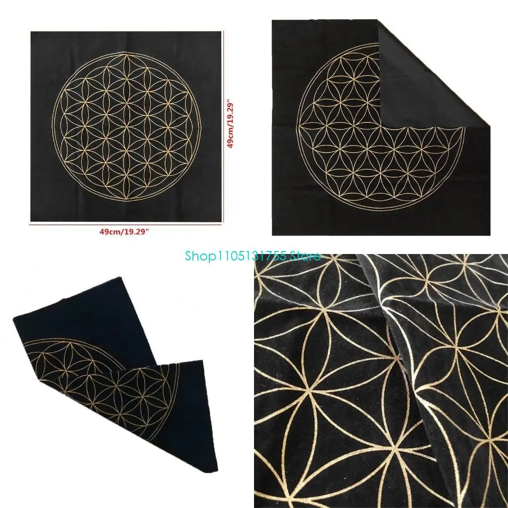 

K0EF Fortune Astrology Card Mat Board Game Tarot Card Special Tablecloth Flower of Life Divination Altar Cloth