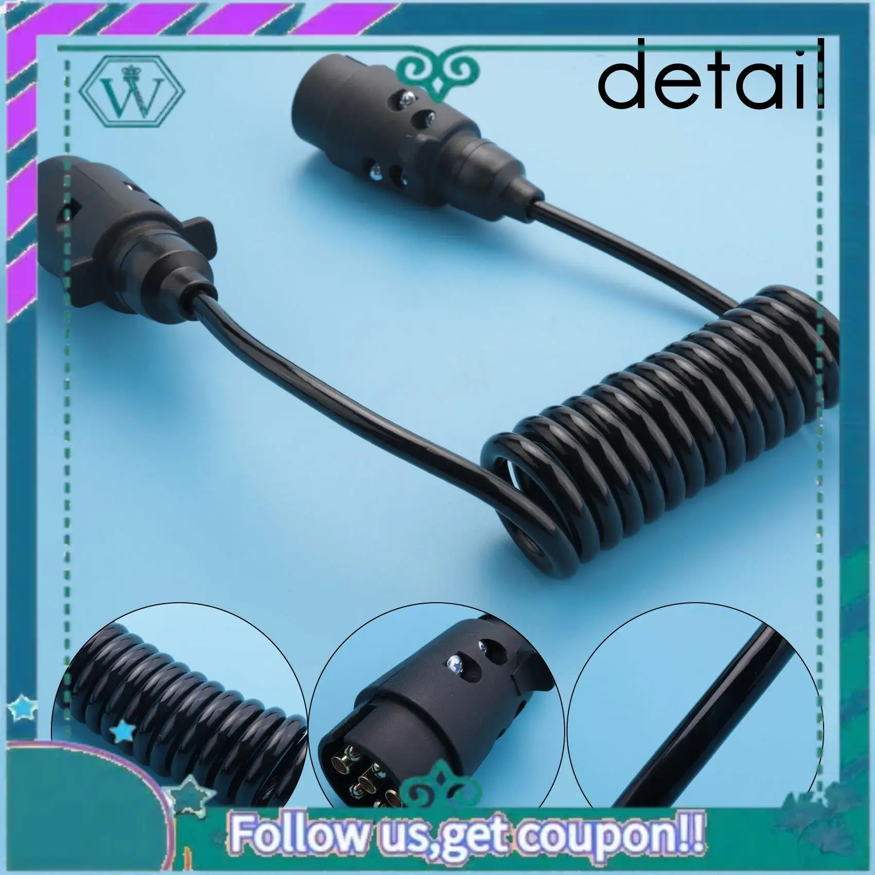 

AA92-1,6M 7-контактный автомобильный удлинительный кабель для буксирного прицепа, вилка для грузовика, детали проводов, соединительная вилка