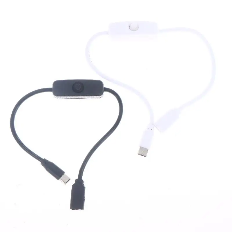 New 1Pcs Universal 4A High Current Type C Male And Female Extension Cable With On/Off Switch Button Type-C Power Cord