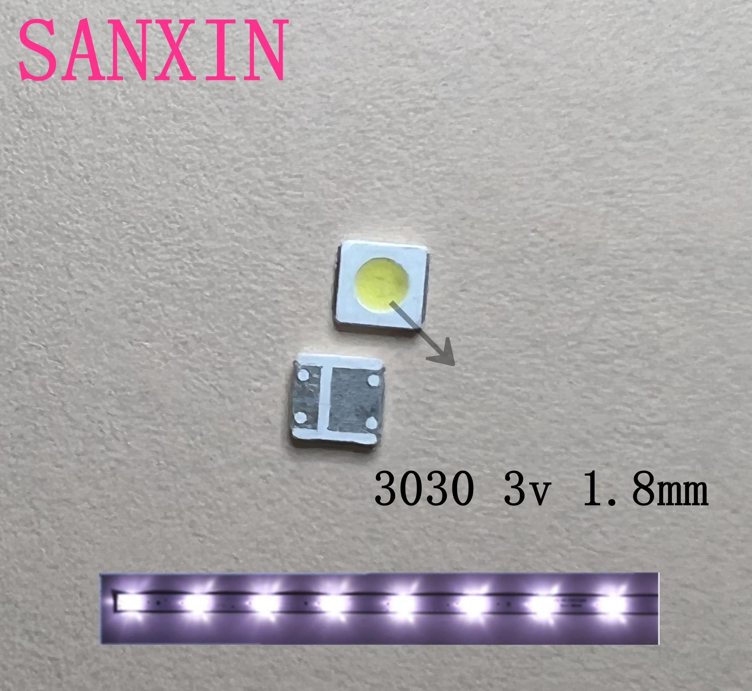 50PCS/LOT LED Backlight Lextar 3030 1.5W 3v 2.1mm LED FOR Cool Cold white LCD Backlight for TV TV Application